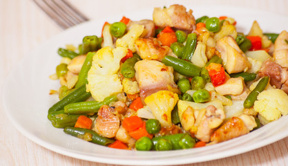vegetables and chicken