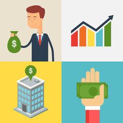 Set of vector illustrations for business