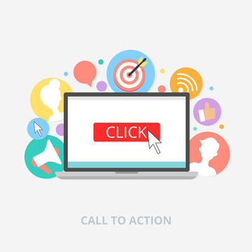 Call to action concept, vector illustration