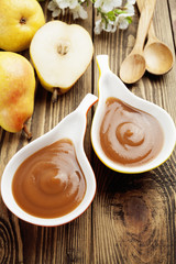 Pear puree, baby food