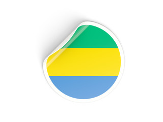 Round sticker with flag of gabon