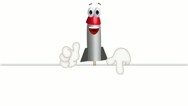Funny Cartoon Rocket Fireworks Comic Hands