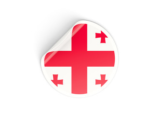 Round sticker with flag of georgia