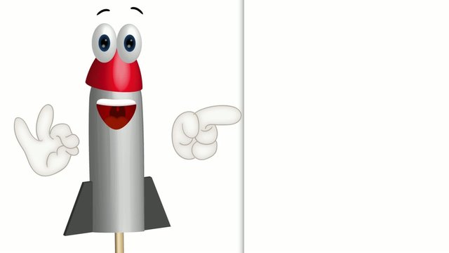 Funny Cartoon Rocket Fireworks Comic Hands