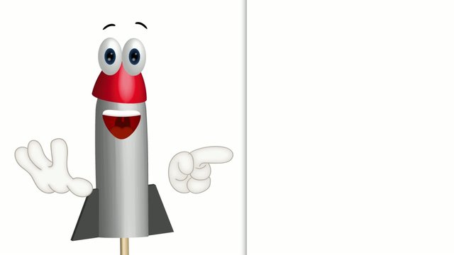 Funny Cartoon Rocket Fireworks Comic Hands