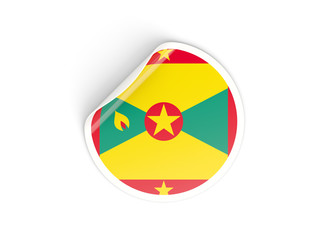 Round sticker with flag of grenada