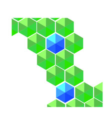 Green hexagons