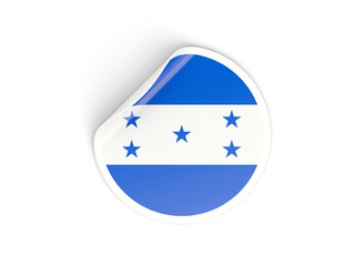 Round sticker with flag of honduras