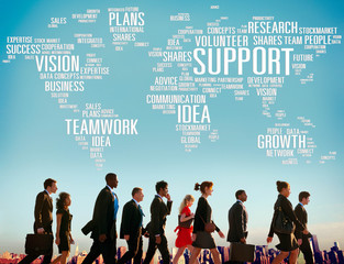 Support Idea Plans Vision Buiness Growth Global Concept