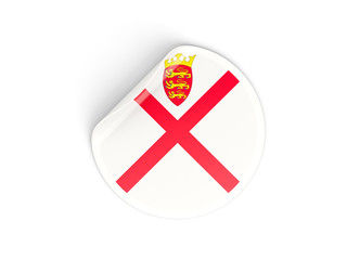 Fototapeta premium Round sticker with flag of jersey