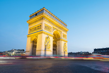 Fototapeta na wymiar Arc de Triomphe, Paris. France. At Sunset