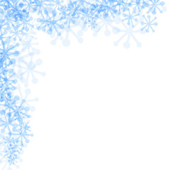 Fototapeta na wymiar blue snowflakes on white background