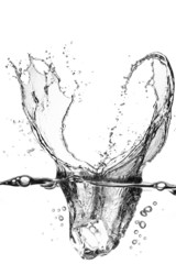 Ice Cube With Water Splash