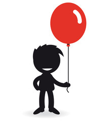 Obraz na płótnie Canvas Short People with red balloon