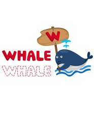 animal alphabet w with whale