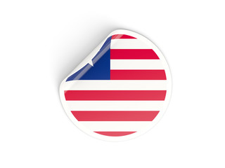 Round sticker with flag of liberia