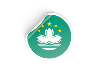 Round sticker with flag of macao