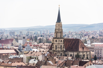Fototapeta na wymiar High View Of Cluj Napoca City In Romania