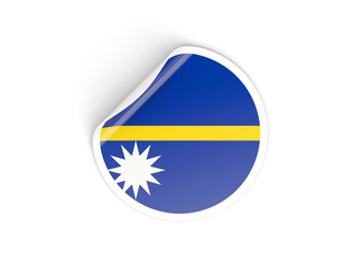 Round sticker with flag of nauru