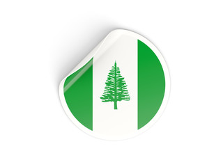 Round sticker with flag of norfolk island