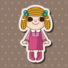 lady girl cartoon theme elements