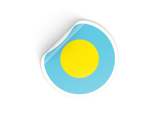 Round sticker with flag of palau