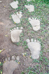 Obraz premium Foot stone pavement