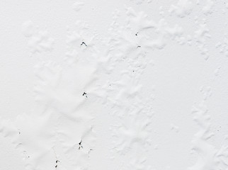 Peeling white walls