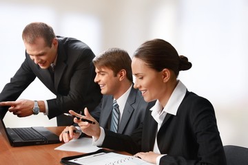 Business. Teamwork in the office