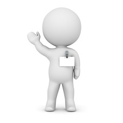 3D Character Wearing Name Badge