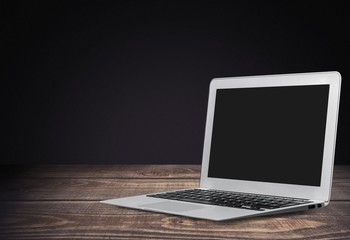Imac. Silver laptop on a white background isolated