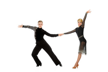 beautiful couple in the active ballroom dance
