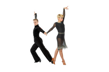 beautiful couple in the active ballroom dance