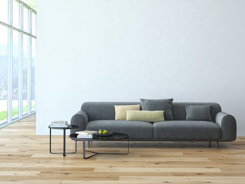 modernes sofa in einer wohnung.3d rendering
