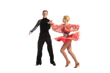 beautiful couple in the active ballroom dance