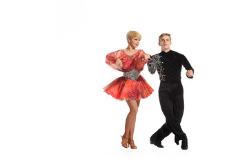 beautiful couple in the active ballroom dance