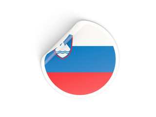 Round sticker with flag of slovenia