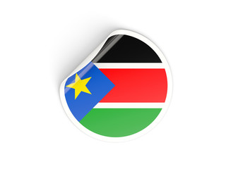 Round sticker with flag of south sudan