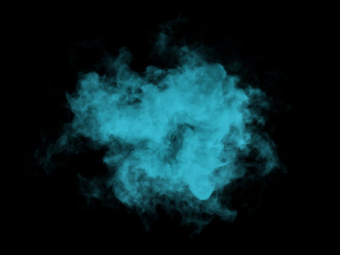 Illustration of blue smoke on black background