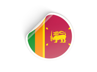 Round sticker with flag of sri lanka