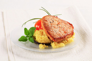 Marinated pork with couscous