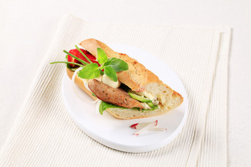 Pork and vegetable sandwich