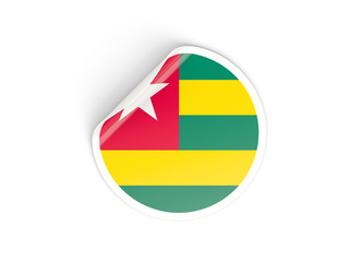 Round sticker with flag of togo