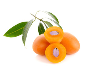 sweet Marian plum thai fruit isolated on white background (Mayon