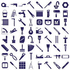 repair tools icons on white