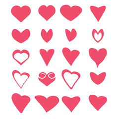 Vector hearts set. heart sign collection