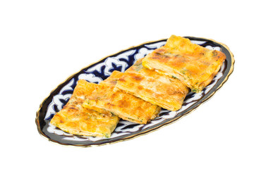 Puff pastry pie with potato  and meat