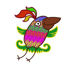 cheerful flying colorful bird