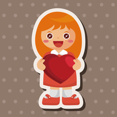 people with heart character theme elements