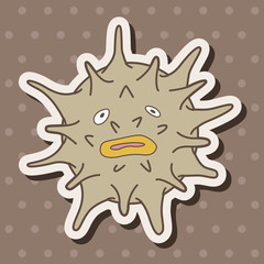 sea animal sea urchin cartoon theme elements